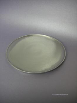 Kerzenteller,"Teller rund" silber matt